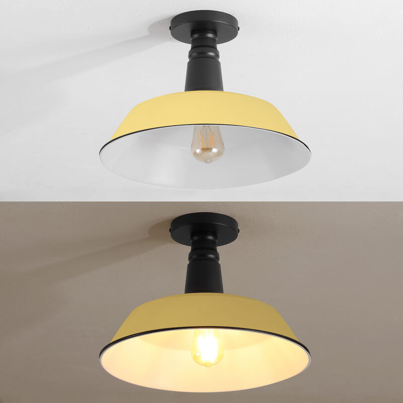 Camila Classic Industrial Indoor/Outdoor Iron LED Semi Flush Mount