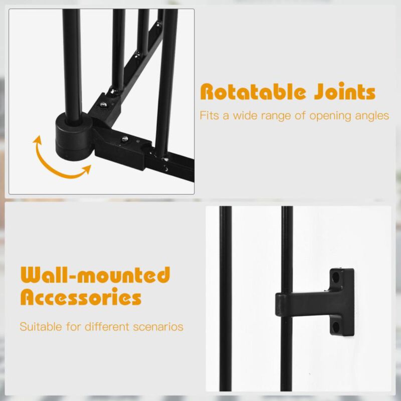 Hivvago 115 Inch Length 5 Panel Adjustable Wide Fireplace Fence