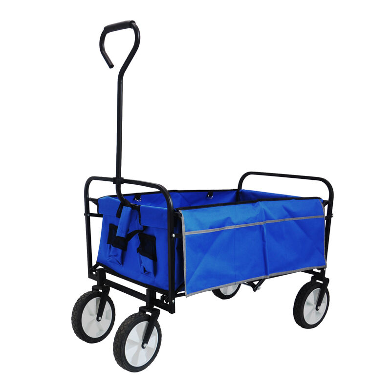 Streamdale Folding Wagon Garden Shopping Beach Cart (Blue)