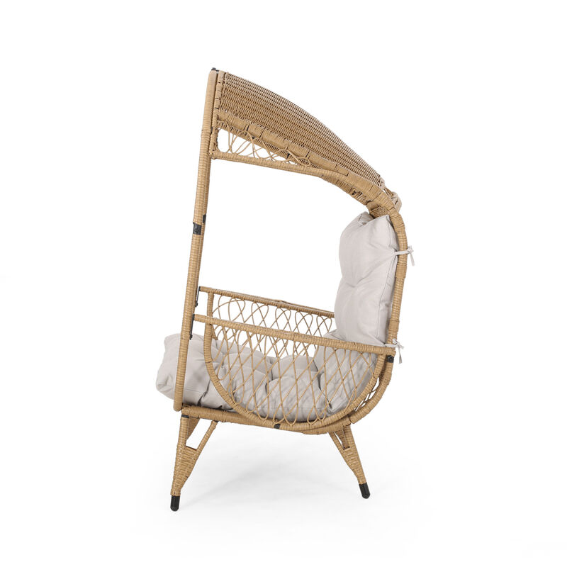 Merax Outdoor Wicker Standing Basket Chair with Cushion