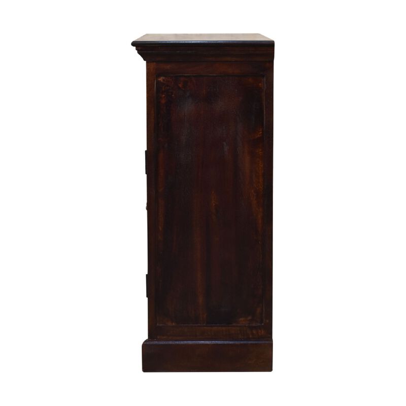Light Walnut  Solid Wood Cabinet with Glazed Doors