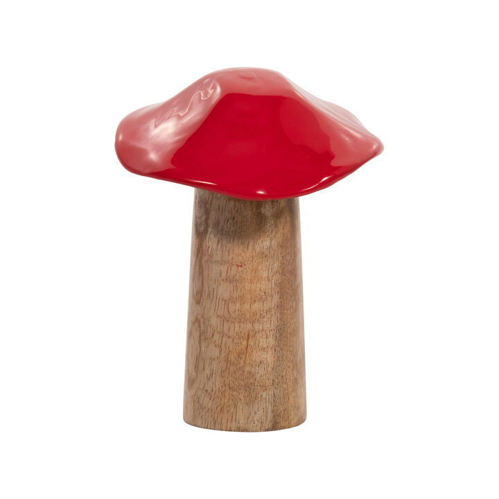 Wood, 6" Toadstool Mushroom