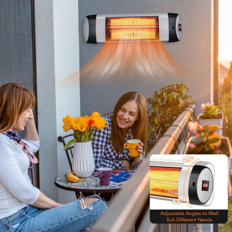 Hivvago 1500W Wall-Mounted Electric Heater Patio Infrared Heater with Remote Control