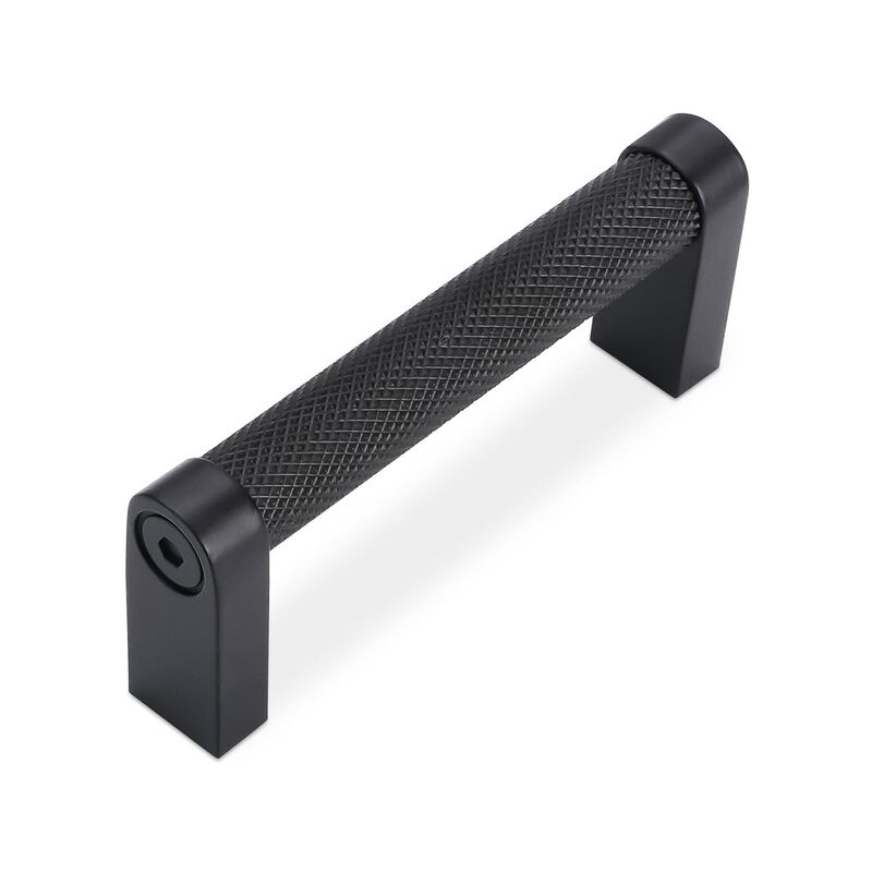 BUKOBYHE 10 Pack 3 Inch Matte Black Kitchen Cabinet Handles Knurled Cabinet Pulls Black Drawer Pulls Kitchen Hardware
