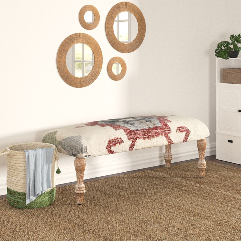 Athena Southwestern Kilim Accent Bench image number 9