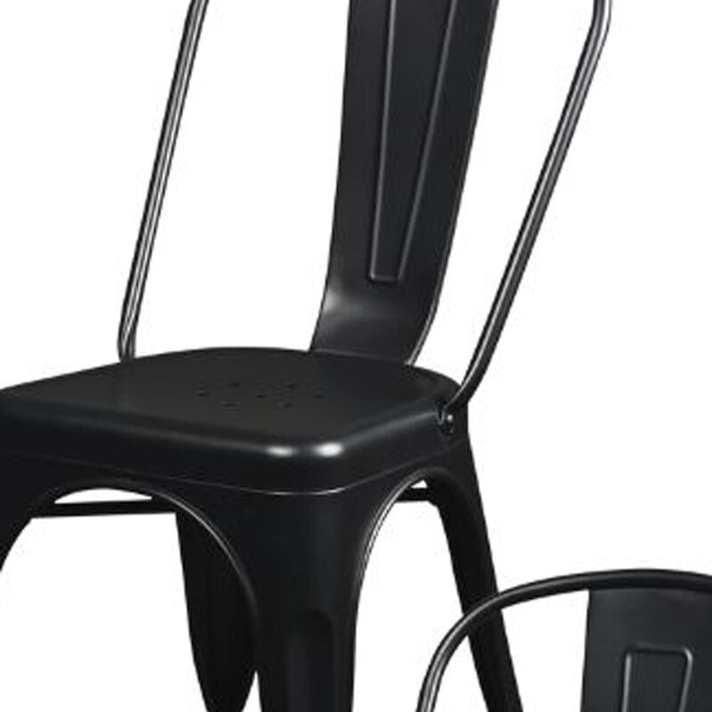 Set of 4 Modern Steel Dining Side Chairs – Durable & Sleek Design