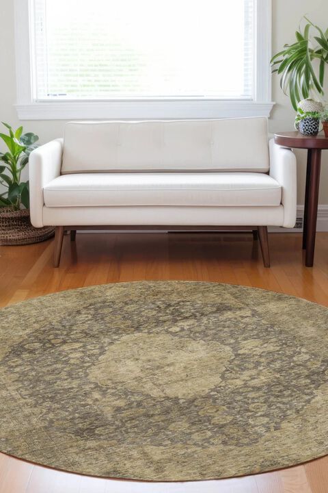 Tabrook TB13 Mocha 8' Round Rug