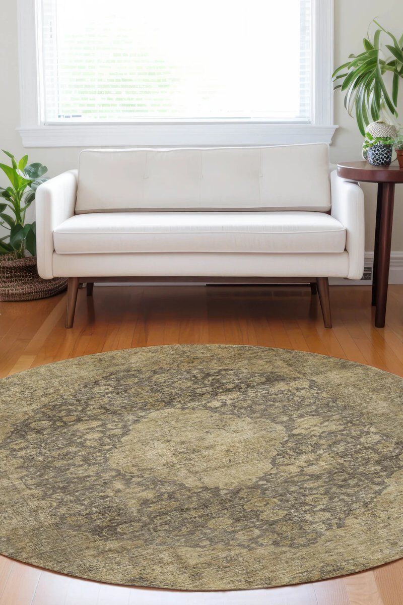 Tabrook TB13 Mocha 8' Round Rug image number 1