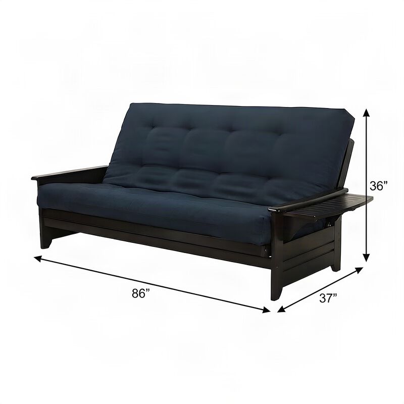Phoenix Frame/Queen/Espresso Finish/Suede Navy Mattress image number 5