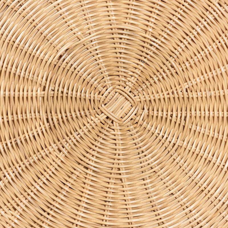 bali & pari Hideo Natural Rattan End Table - Handwoven Wicker Sculptural Accent Table with Pedestal Base image number 5