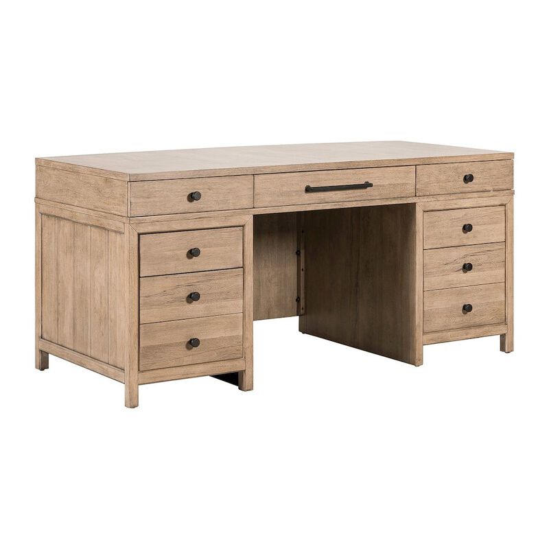Liberty Furniture Executive Desk with Keyboard Tray Locking File Drawers Home Office Storage image number 0
