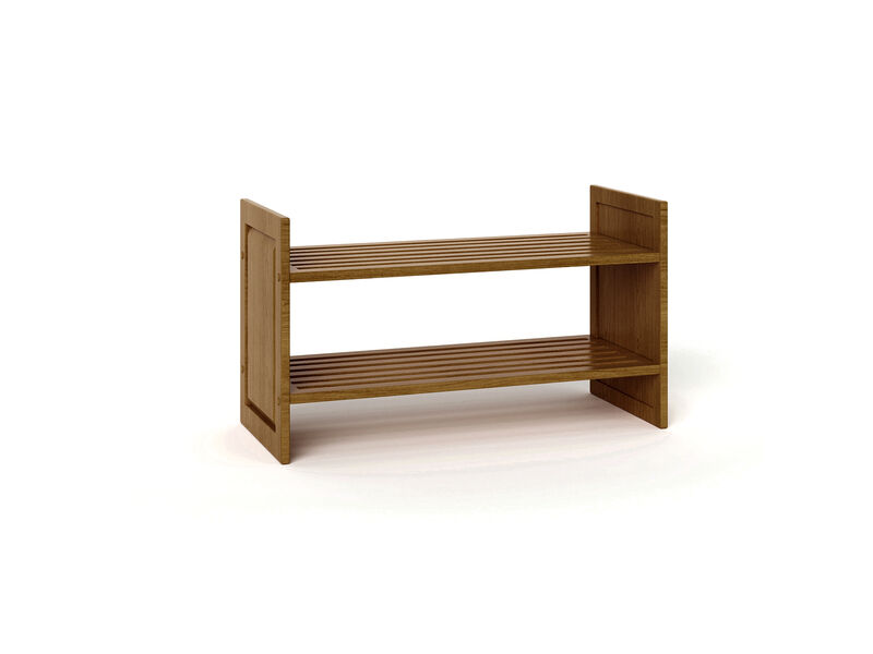 Solid Wood Stackable Shoe Storage Rack