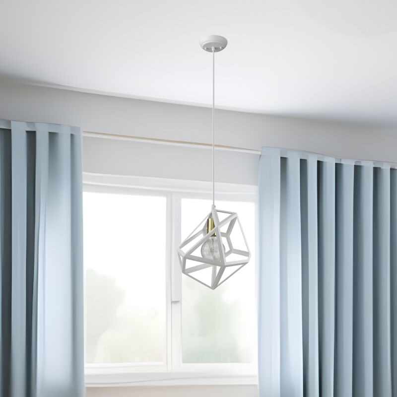 Hivvago Hedron 1-Light White Pendant