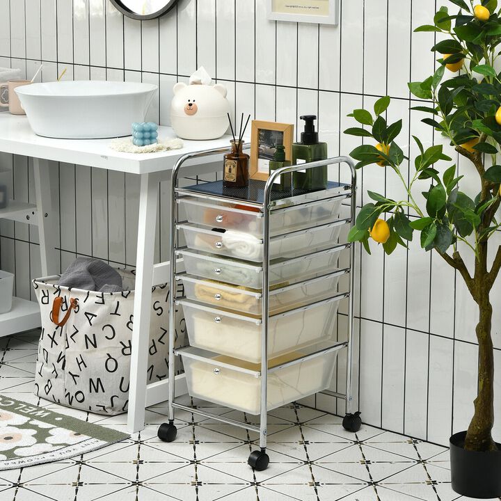 6-Drawer Mobile Storage Organizer Cart for Home, Office and Craft Room