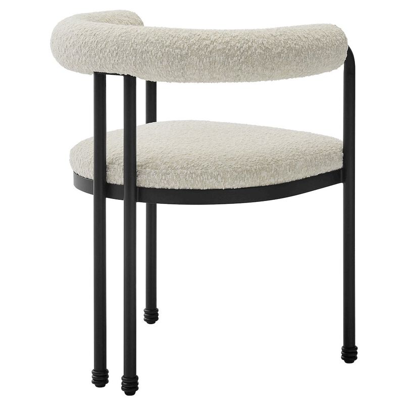 Turin Curved Back Boucle and Metal Dining Accent Chair image number 4