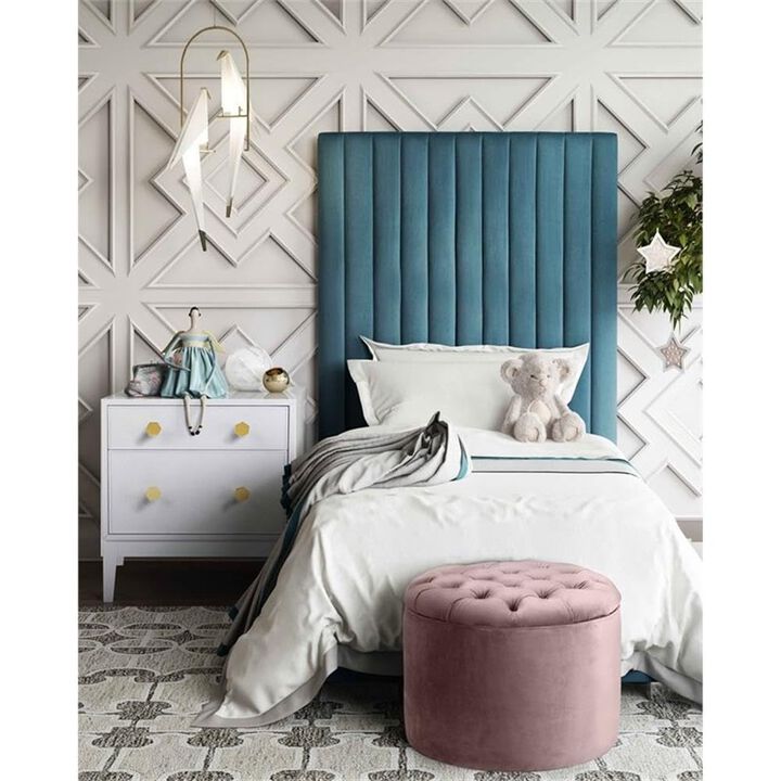 Tov Furniture Queen Mauve Velvet Storage Ottoman