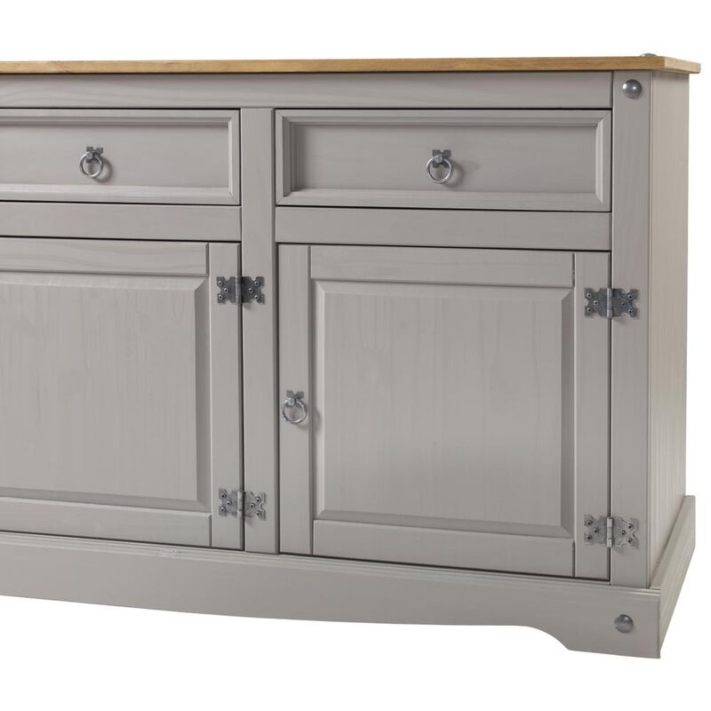 OS Home and Office Furniture Model COG917 Cottage Series Wood Buffet Sideboard in Corona Gray