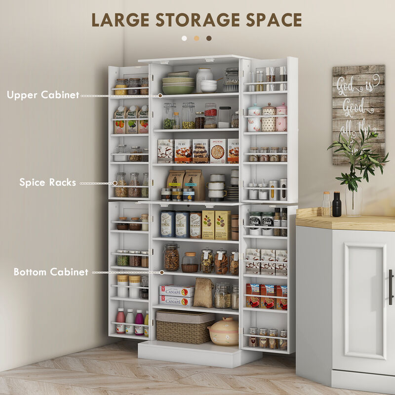 Hivvago 4-Door Kitchen Storage Cabinet with Shelves image number 3