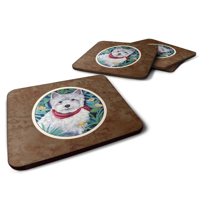 Caroline's Treasures 7066FC Westie Foam Coasters (Set of 4), 3.5, Multicolor