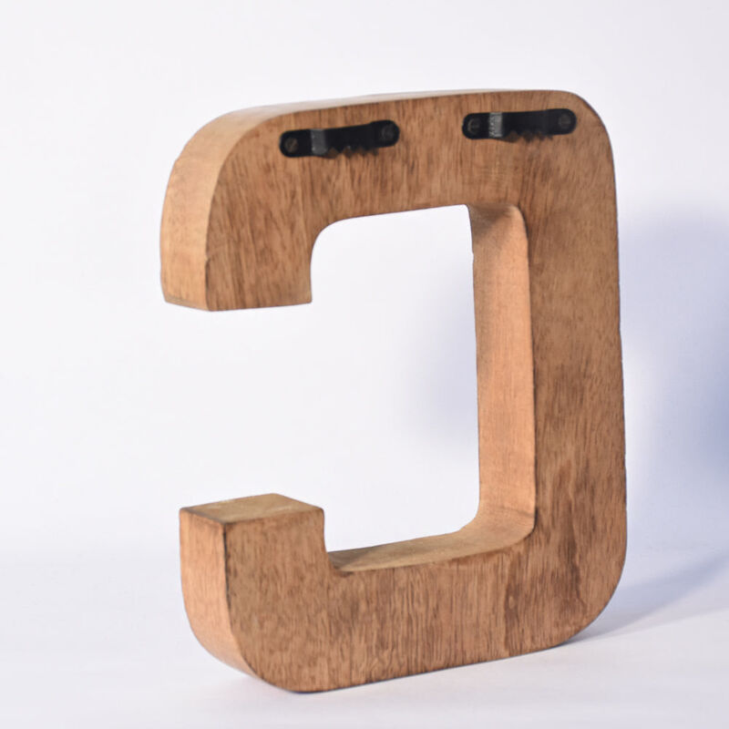 Vintage Natural Gold Handmade Eco-Friendly "C" Alphabet Letter Block For Wall Mount & Table Top Décor
