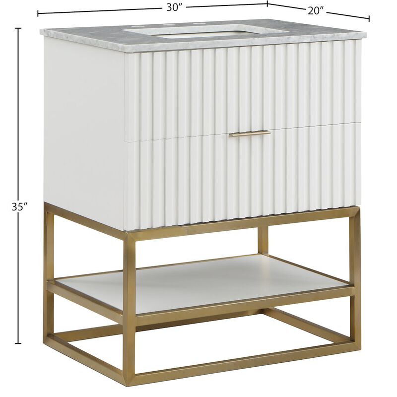 Meridian Furniture Monad White Bathroom Vanity