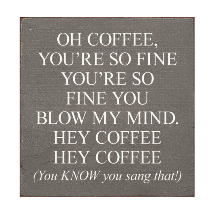 Funny Coffee Quote Wood Sign Wall Decor for Kitchen Coffee Bar