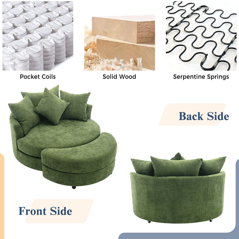 Pislug 360&deg; Swivel Accent Barrel Chair image number 4