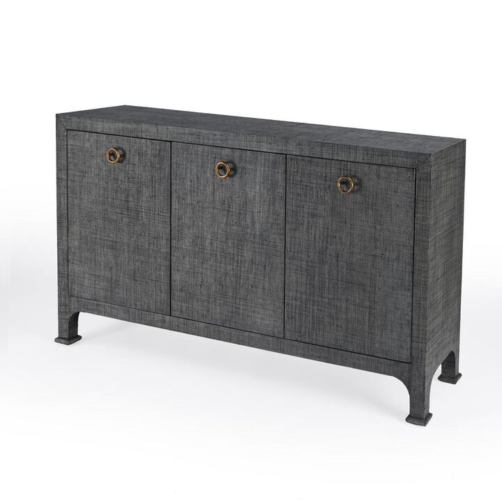 Butler Specialty Chatham 3-Drawer Raffia 60 Sideboard, Charcoal