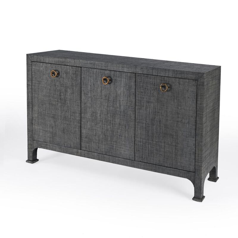 Butler Specialty Chatham 3-Drawer Raffia 60 Sideboard, Charcoal