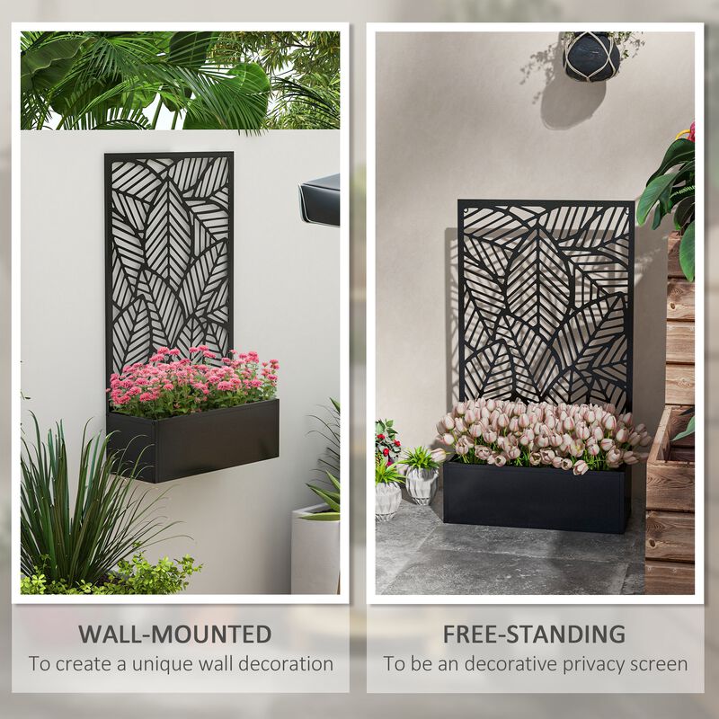 Hivvago Outdoor Metal Privacy Screen with Planter Box image number 3