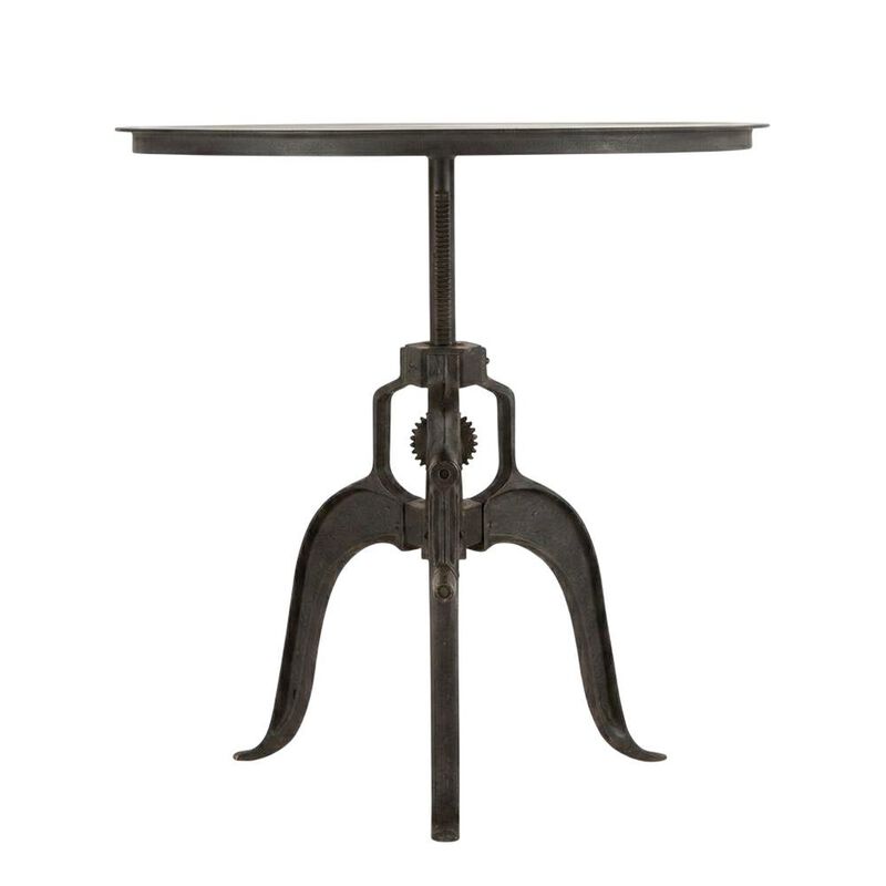 Starlight Canyon Home 30 Inch Adjustable Height Crank Side Table, Industrial End Table, Matte Black image number 0