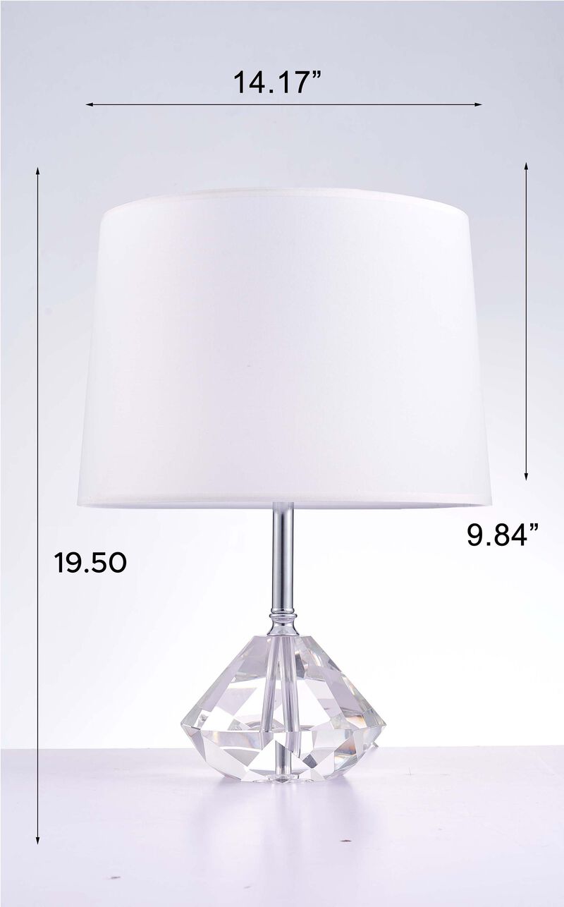 Pasargad Home Tortona Metal & Acrylic Table Lamp, White/Clear