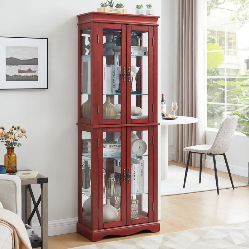 Doblik Lighted Glass Curio Display Cabinet image number 2