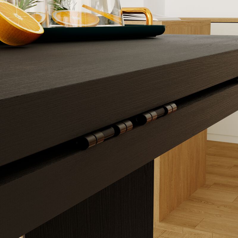 FUFU&GAGA Stylish Foldable Dining Table with Foldable and Fully Thickened Design, Wood Grain Finish, (47.2 in. W x 29.5 in. D x 33.5 in. H), Black