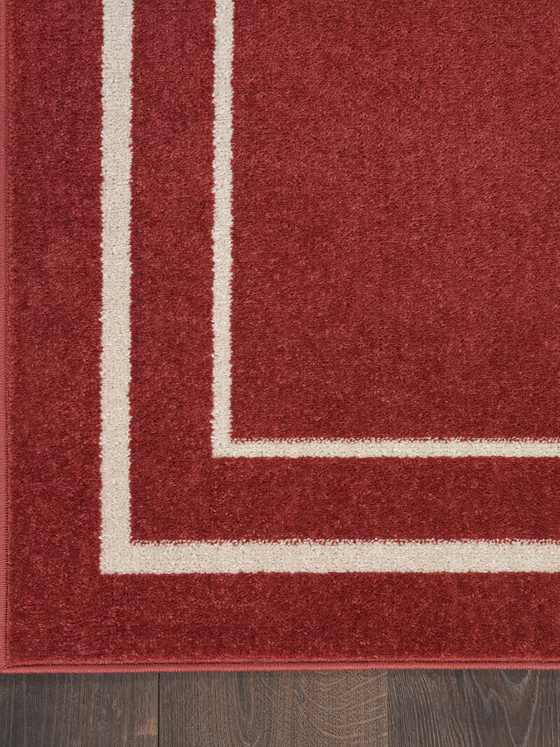 Nourison Essentials NRE02 Brick/Ivory 2'2" x 7'6" Rug image number 4