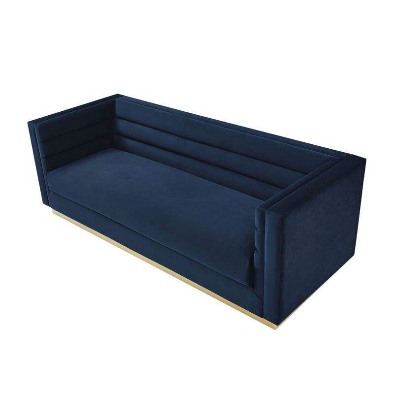 Inspired Home Eila Velvet 3 Seat Sofa