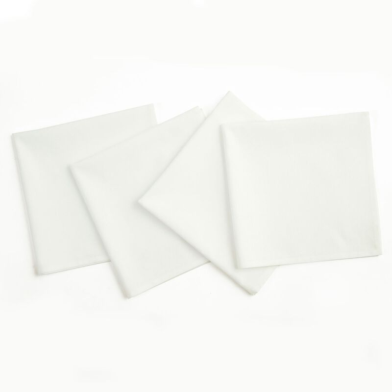 Solino Home Cotton Linen Dinner Napkins 20 x 20 Inch Set of 4 - Dru - Cotton Linen Plain