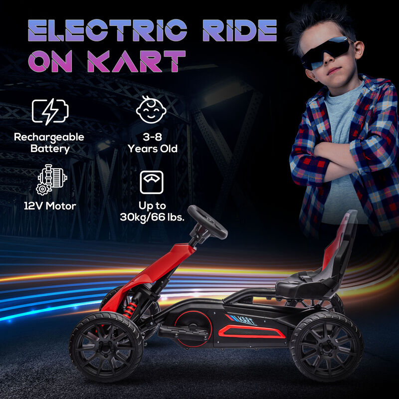 BreeBe 12V Electric Go Kart for Kids w/ Adjustable Speed image number 3
