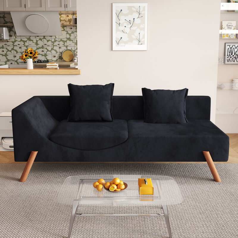 Cut-and-fill chaise longue, convertible multifunctional loveseat sofa