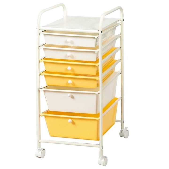 6-Drawer Mobile Storage Organizer Cart for Home, Office and Craft Room