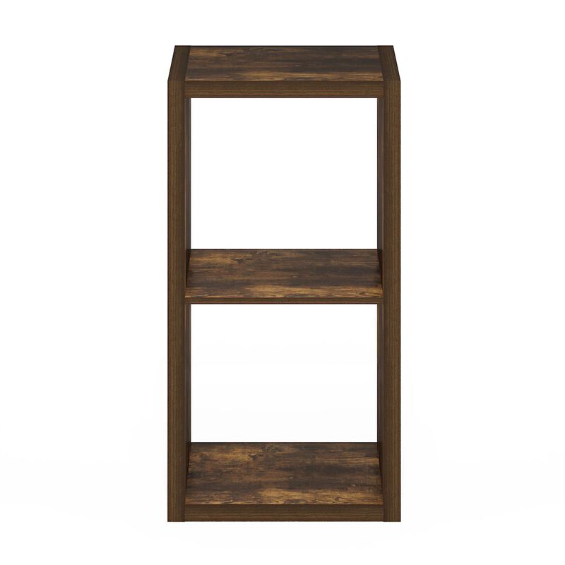 Cubicle Open Back Decorative Cube Storage Organizer, 2-Cube, Amber Pine