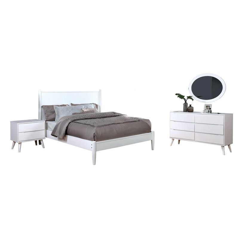 Leyla 4pc Twin Bedroom Set, Dresser with Oval Mirror, Wood image number 0