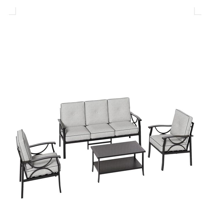 Tobuf 4-Piece Metal Patio Furniture Set
