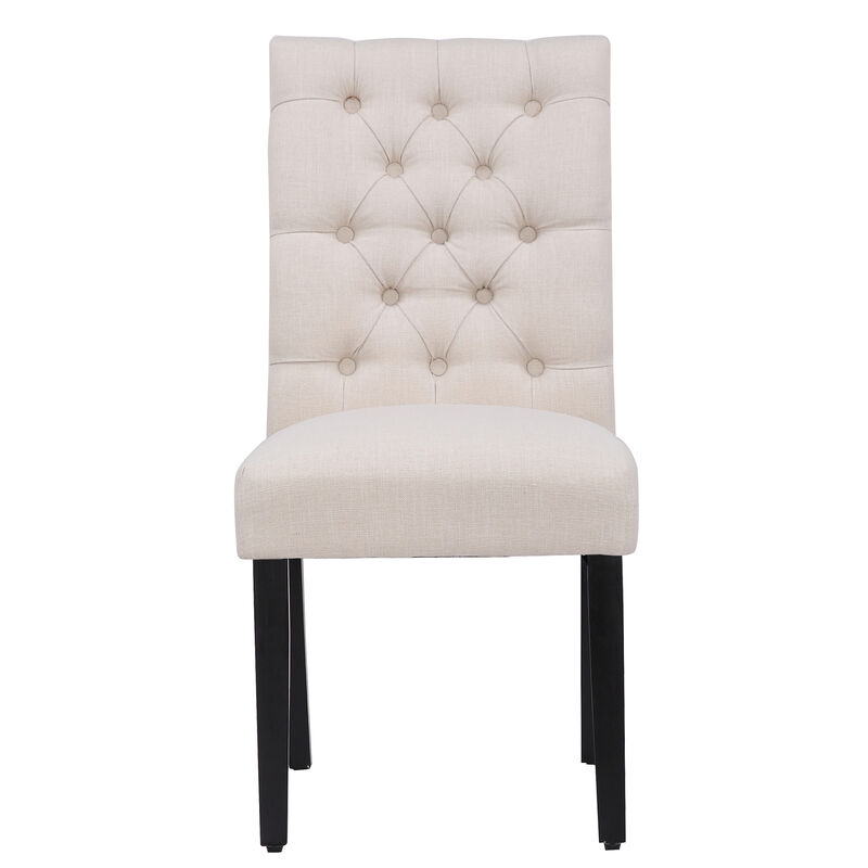 WestinTrends Upholstered Button Tufted Dining Chair (Set of 2)