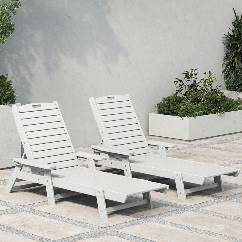 WestinTrends Poly Reclining Chaise Lounge (Set Of 2)