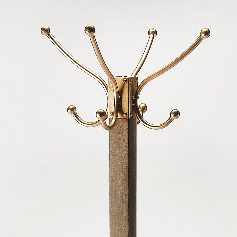 Butler Specialty Company Logan Square Wood & Antique Coat Rack/Tree, Medium Brown