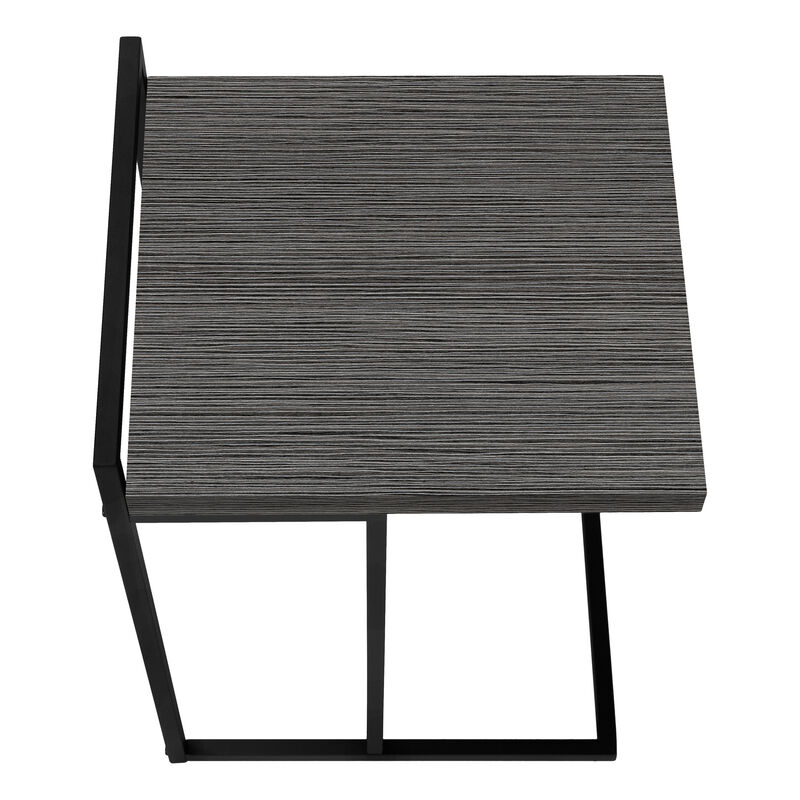 Monarch Specialties I 3634 Accent Table, C-shaped, End, Side, Snack, Living Room, Bedroom, Metal, Laminate, Grey, Black, Contemporary, Modern image number 7