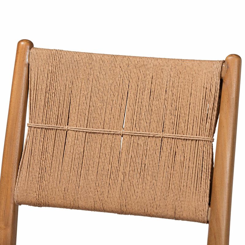bali & pari Alva Paper Loom Woven 2-Piece Dining Chair Set - Handwoven Side Chair with Mahogany Wood Frame for Kitchen or Dining Room image number 3