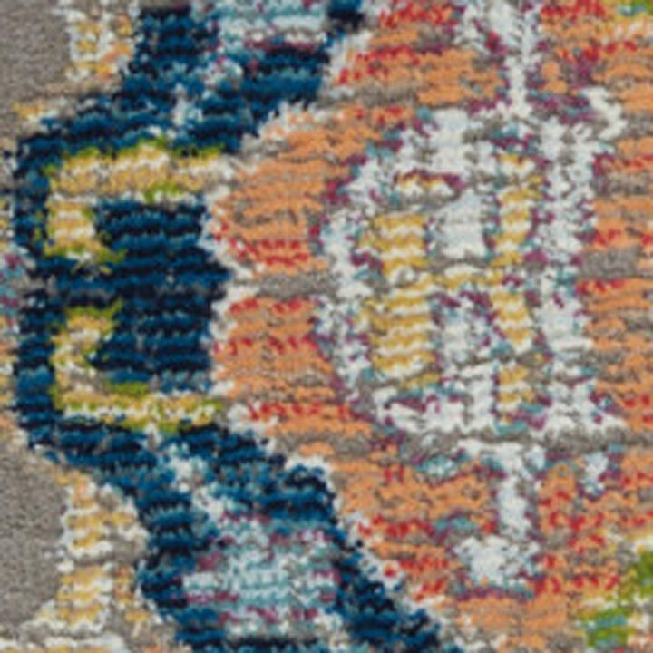 HomeRoots Floral Distressed Non Skid Area Rug