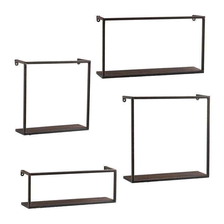 Holly & Martin Zyther Metal Wall Shelves - 4pc Set